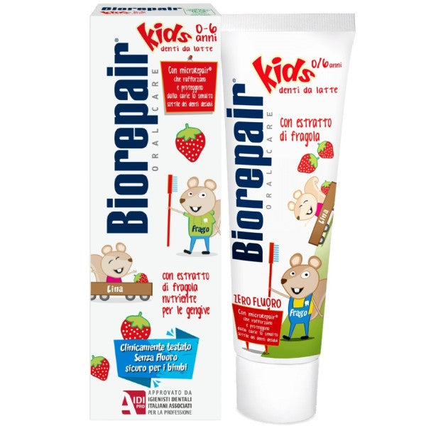 Pastă de dinți BIOREPAIR KIDS Căpșuni sau Piersica 0-6 ani 50ml