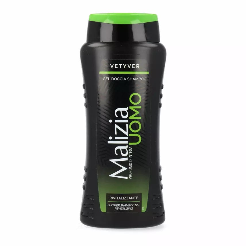 Malizia Barbati Vetyver Gel de duș-șampon revitalizant 2în1 250 ml