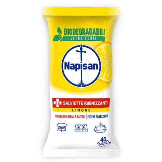 Servetele igienizante Napisan Lămâie Biodegradabile 40 bucăți