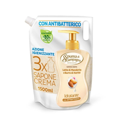 Săpun cremă hidratantă Spuma di Sciampagna lapte de migdale și unt de shea 1.5L