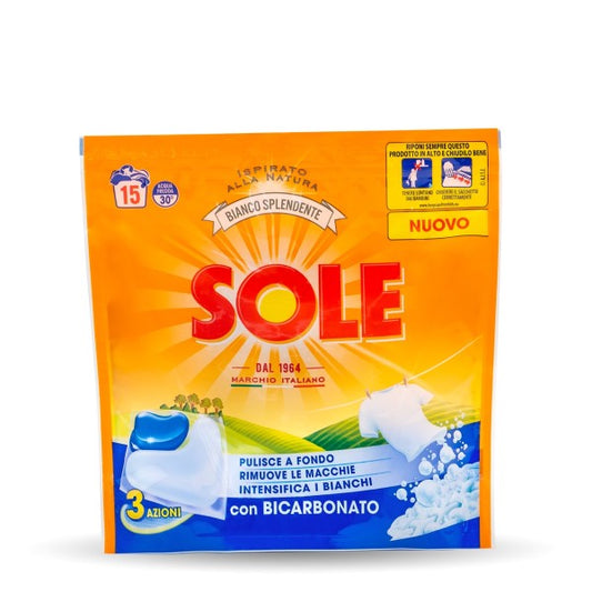 Detergent SOLE Capsule Cu Bicarbonat haine albe 60 Spălări