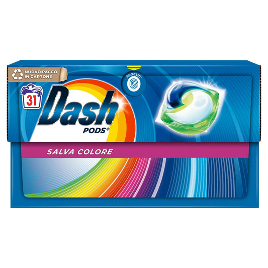Detergent rufe Dash Pods Salvacolore 31 spălări