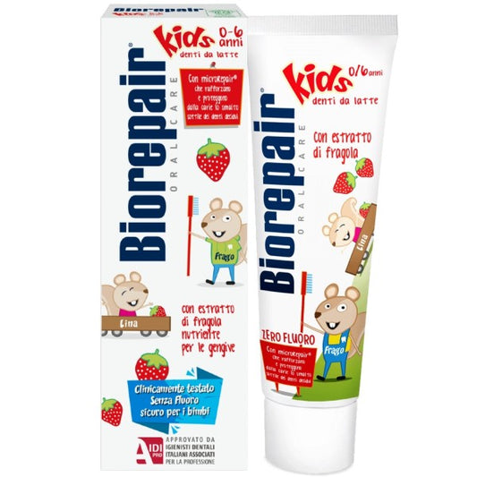 Pastă de dinți BIOREPAIR KIDS Căpșuni sau Piersica  0-6 ani 50ml