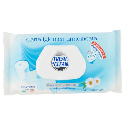 Hartie Igienica umidificata Fresh&Clean Emolienete e delicata