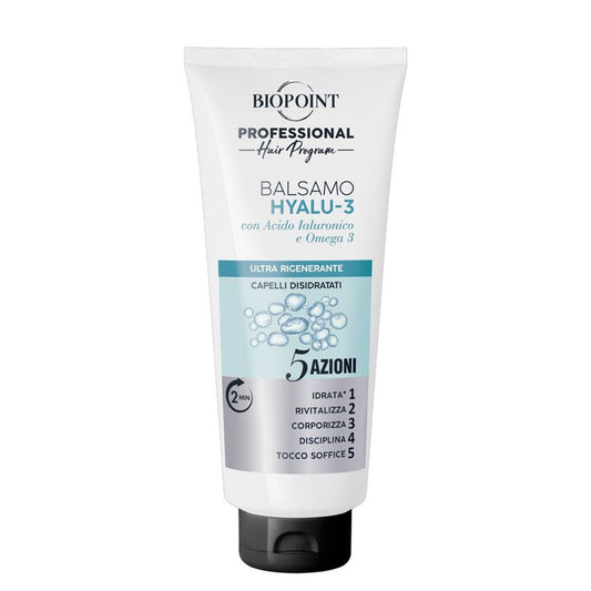 Balsam Biopoint profesional  HYALU-3 pentru par deshidratat si uscat 350ml