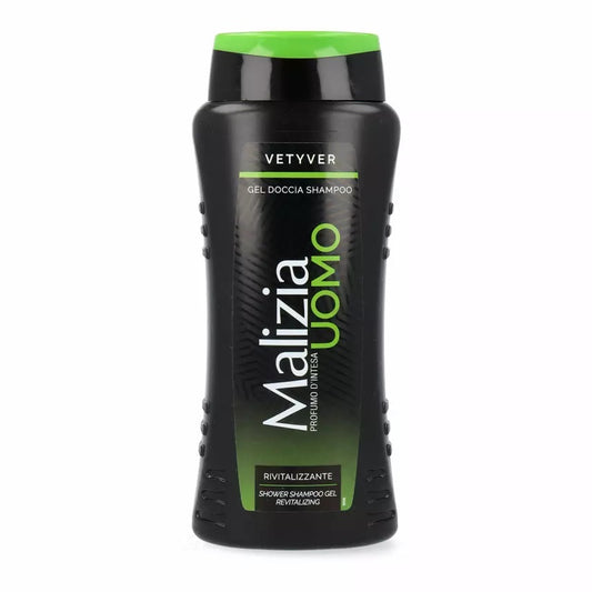 Malizia Barbati Vetyver Gel de duș-șampon revitalizant 2în1 250 ml