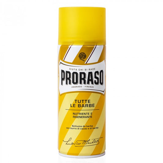 Spumă de ras Proraso PIELE USCATĂ cu unt de Cacao si Karite 400ml